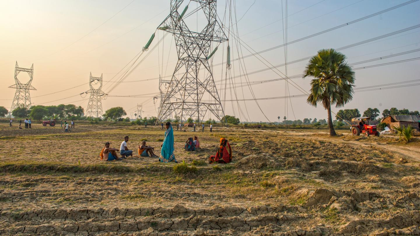Photo of power lines in India