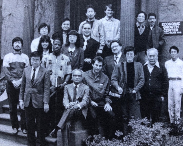 Professors nd International students on the steps of EGC in the 90s