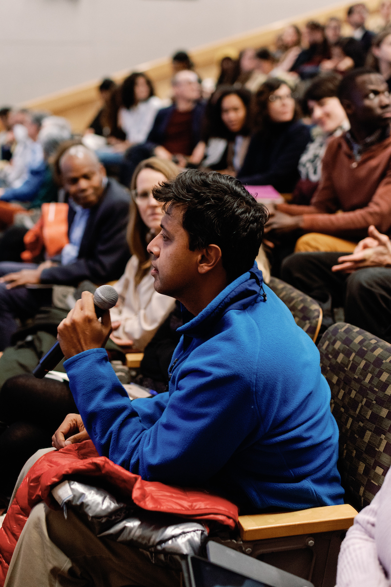 "Mushfiq asking a question in the audience at Kuznets 2023"