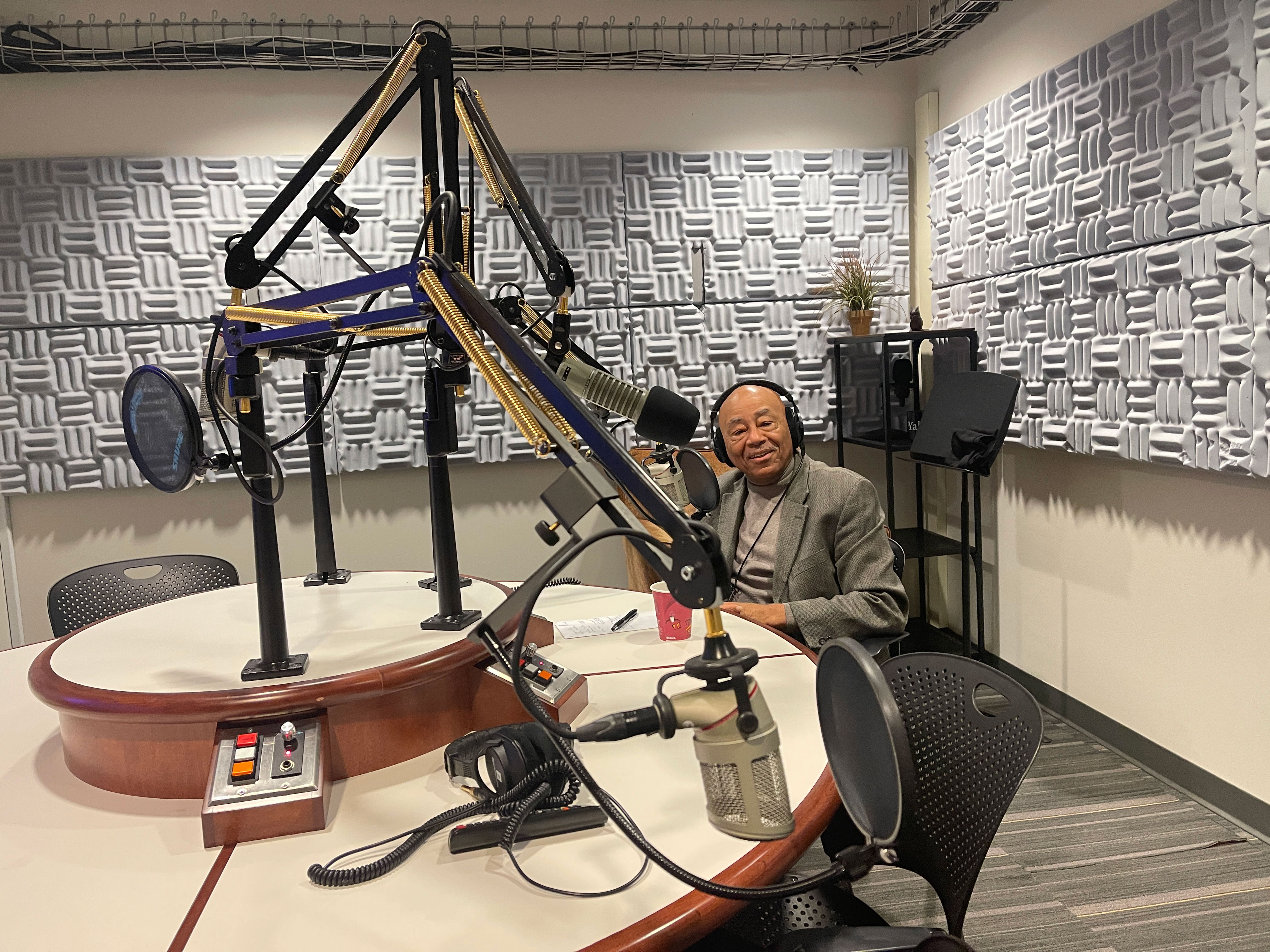 Gerald Jaynes in the Yale Broadcast Studio