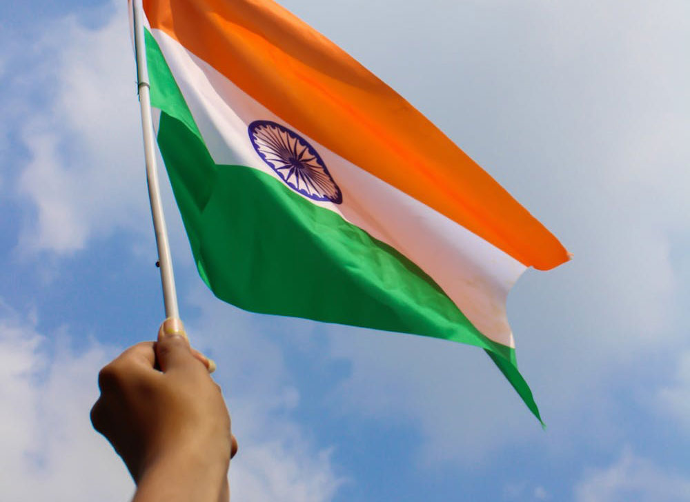 A Person Holding an Indian Flag