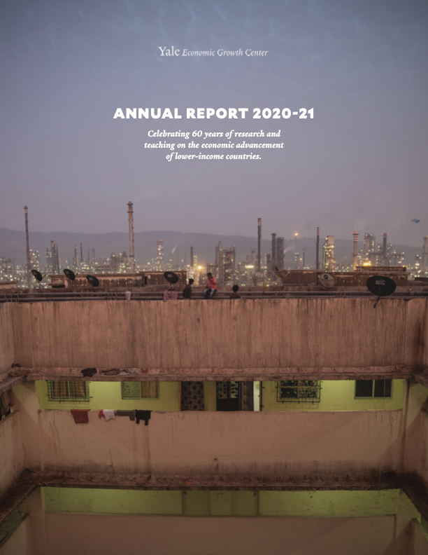 The cover of the EGC Annual Report, showing a building complex