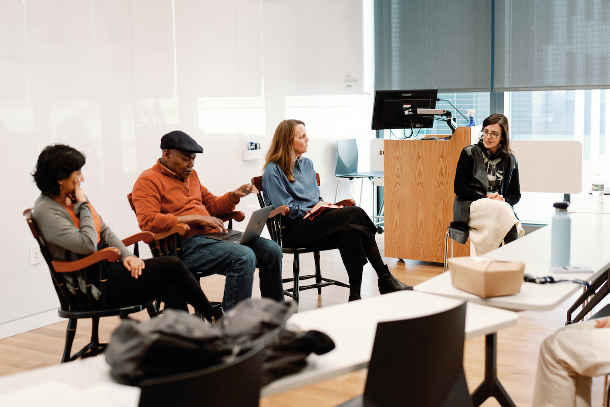 Eliana La Ferrara, Leonard Wantchekon, Martina Björkman Nyqvist, and Rohini Pande participated in a panel discussion on the role of informal and formal institutions in changing harmful norms.