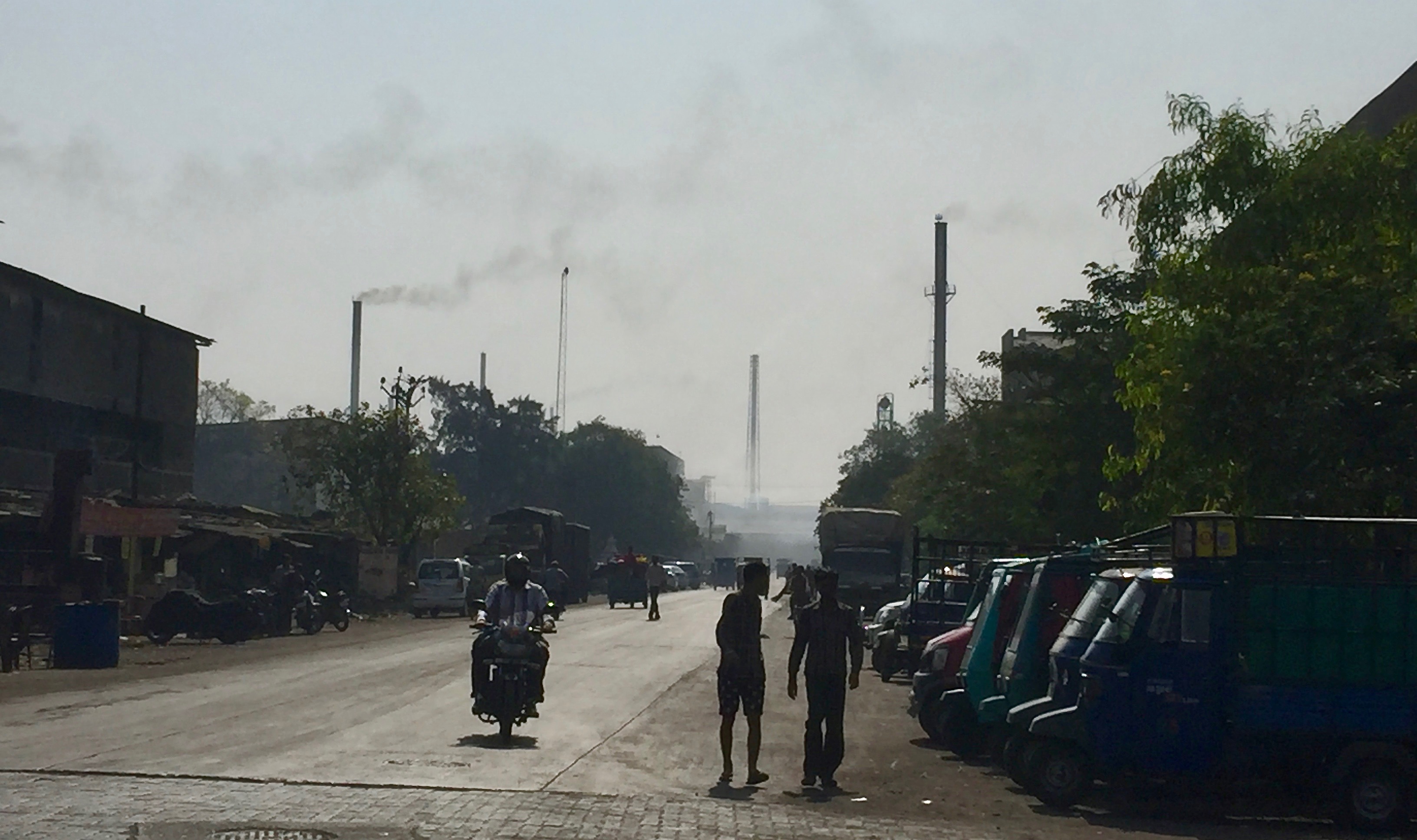 An industrial district of Surat, India, where the pilot program seeks to cut levels of harmful particulate air pollution.