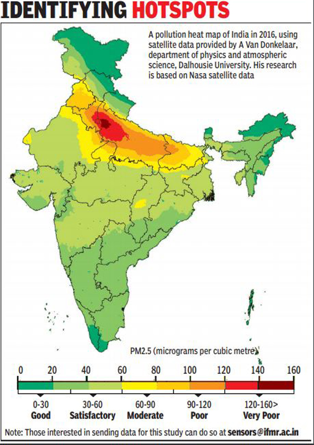 Map to identify pollution hotspots in India