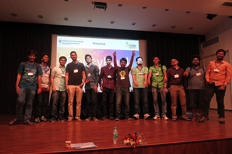 Policy Hack participants on stage