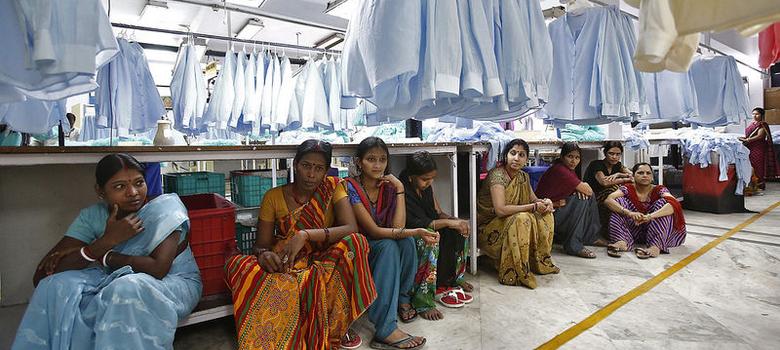 Women in laundry facility
