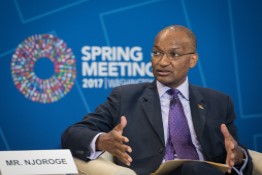 Dr. Patrick Njoroge Governor of the Central Bank of Kenya at the panel discussion “Central Bankers and Inclusive Growth” at IMF Headquarters during the 2017 IMF/World Bank Spring Meetings in Washington, DC. April 22, 2017.©IMF Photo
