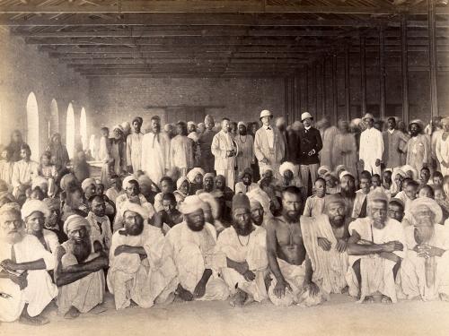 Quarantine area, during bubonic plague outbreak, Karachi, India. Photograph, 1897.