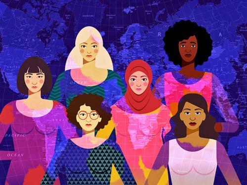 Illustration of diverse group of women