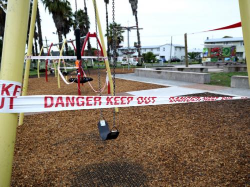 A child’s playground is closed to prevent the spread of COVID-19 in Auckland, New Zealand, on March 4. PHIL WALTER/GETTY IMAGES