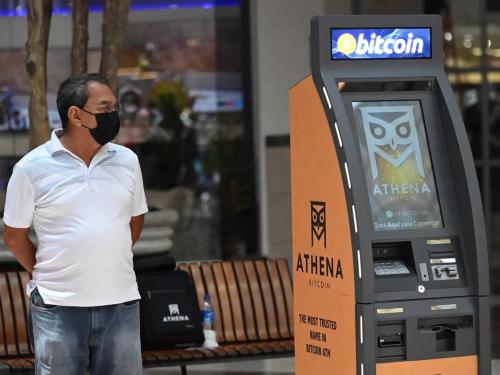 A bitcoin ATM in San Salvador, El Salvador