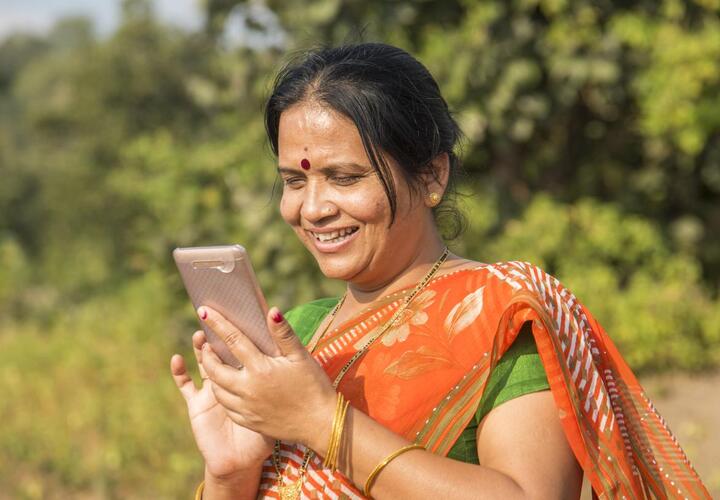 Woman using smartphone