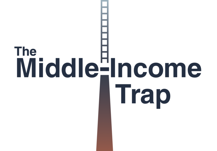 Image featuring the concept of the “middle-income trap” -- a situation where countries struggle to attain high-income status