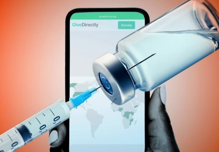 An illustration of a mobile phone and vaccine