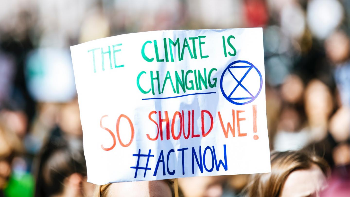 Climate change banner