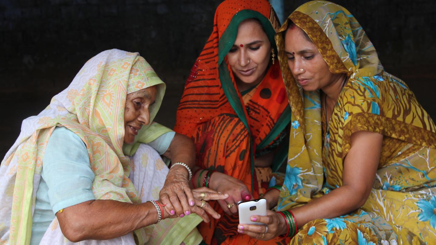 Women using a mobile phone
