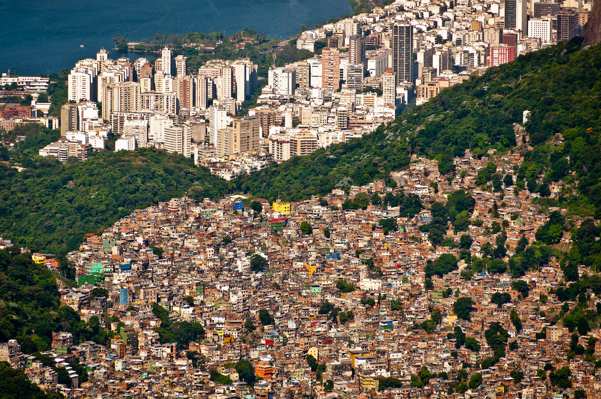 "An aerial view of a unequal city"